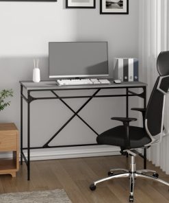 Scrivania Grigio Sonoma 100x50x75 Cm Legno Multistrato E Ferro