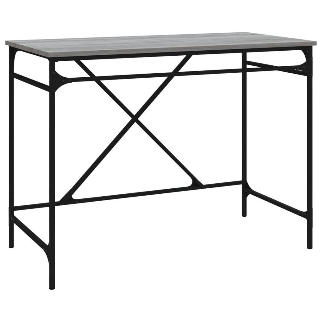 Scrivania Grigio Sonoma 100x50x75 Cm Legno Multistrato E Ferro - Image 5