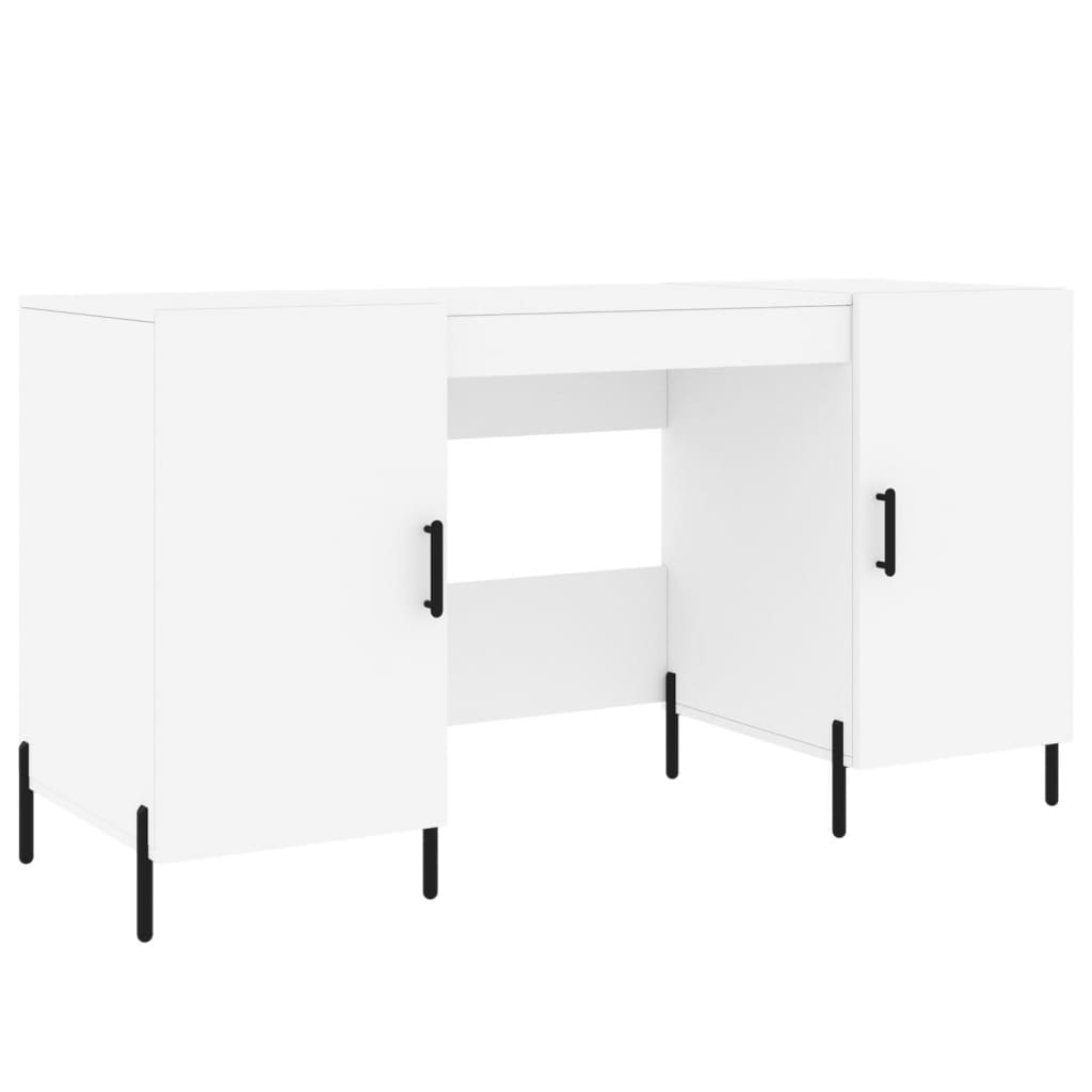 Scrivania Bianca 140x50x75 Cm In Legno Multistrato - Image 4
