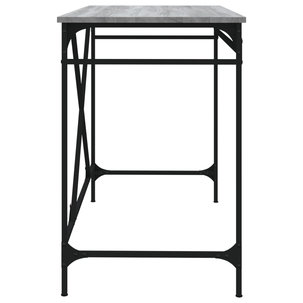 Scrivania Grigio Sonoma 100x50x75 Cm Legno Multistrato E Ferro - Image 2