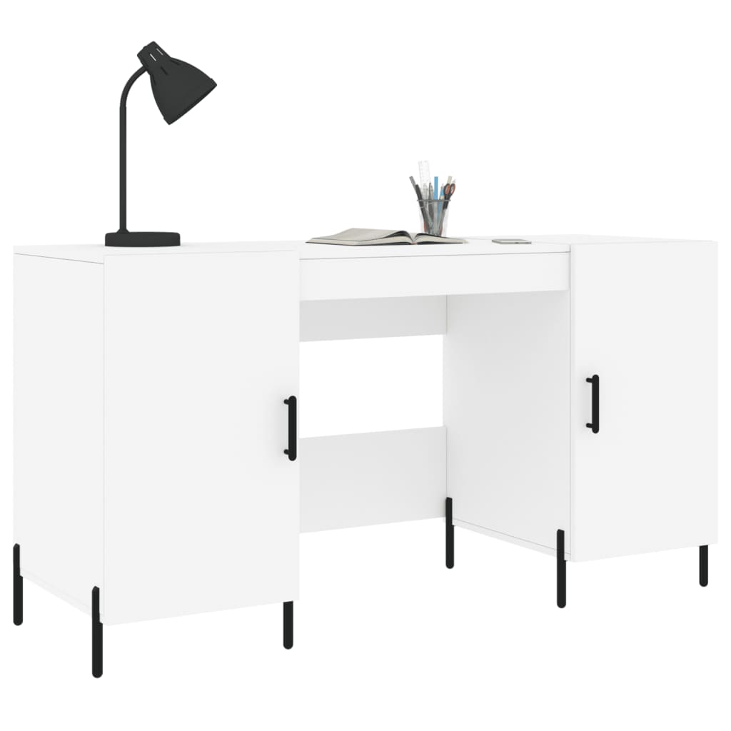 Scrivania Bianca 140x50x75 Cm In Legno Multistrato - Image 5