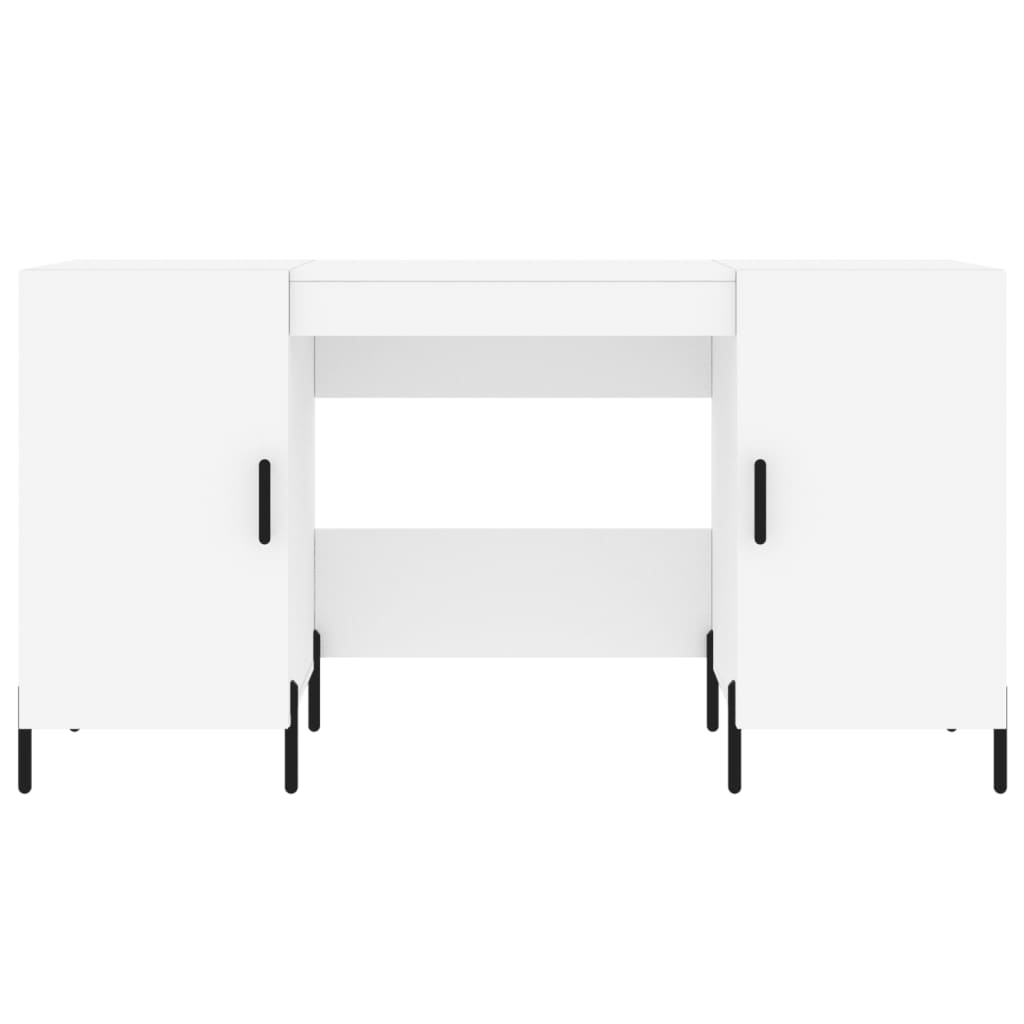 Scrivania Bianca 140x50x75 Cm In Legno Multistrato - Image 2