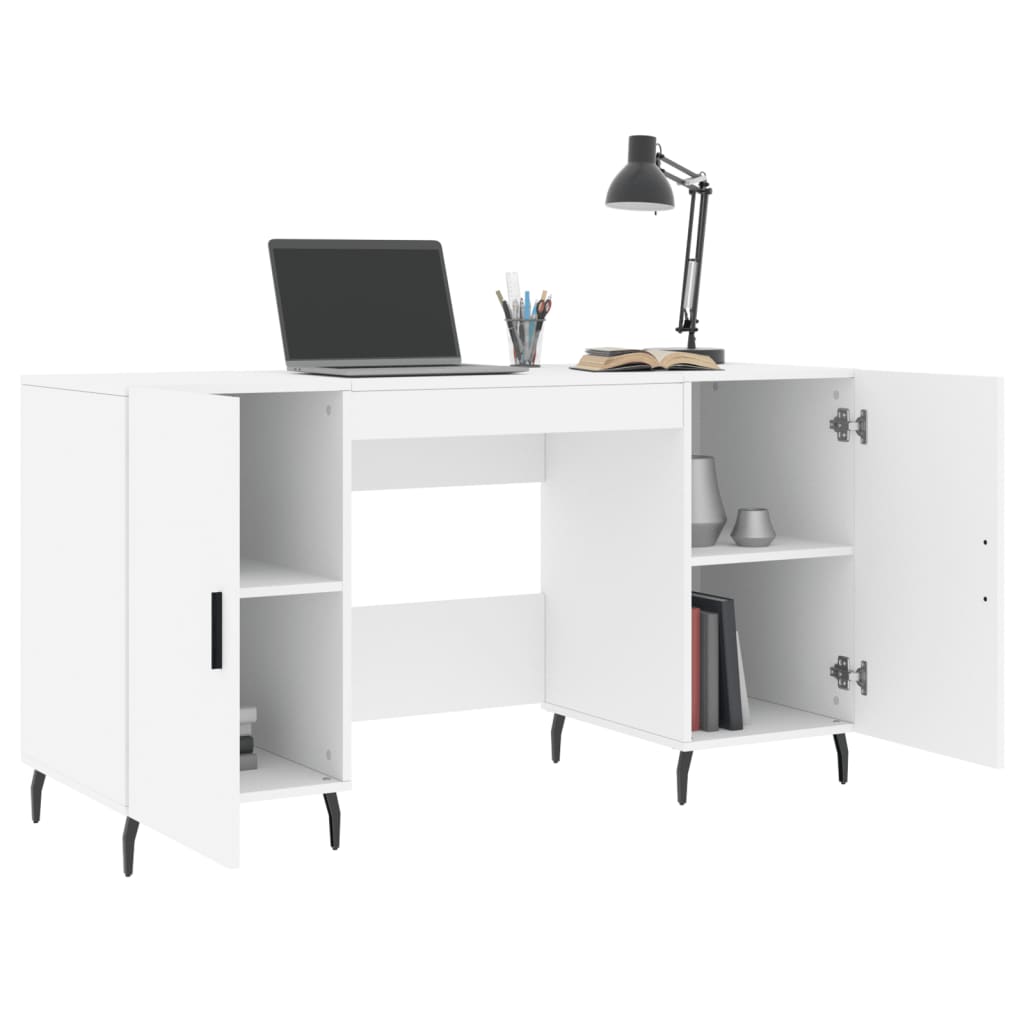 Scrivania Bianca 140x50x75 Cm In Legno Multistrato - Image 2