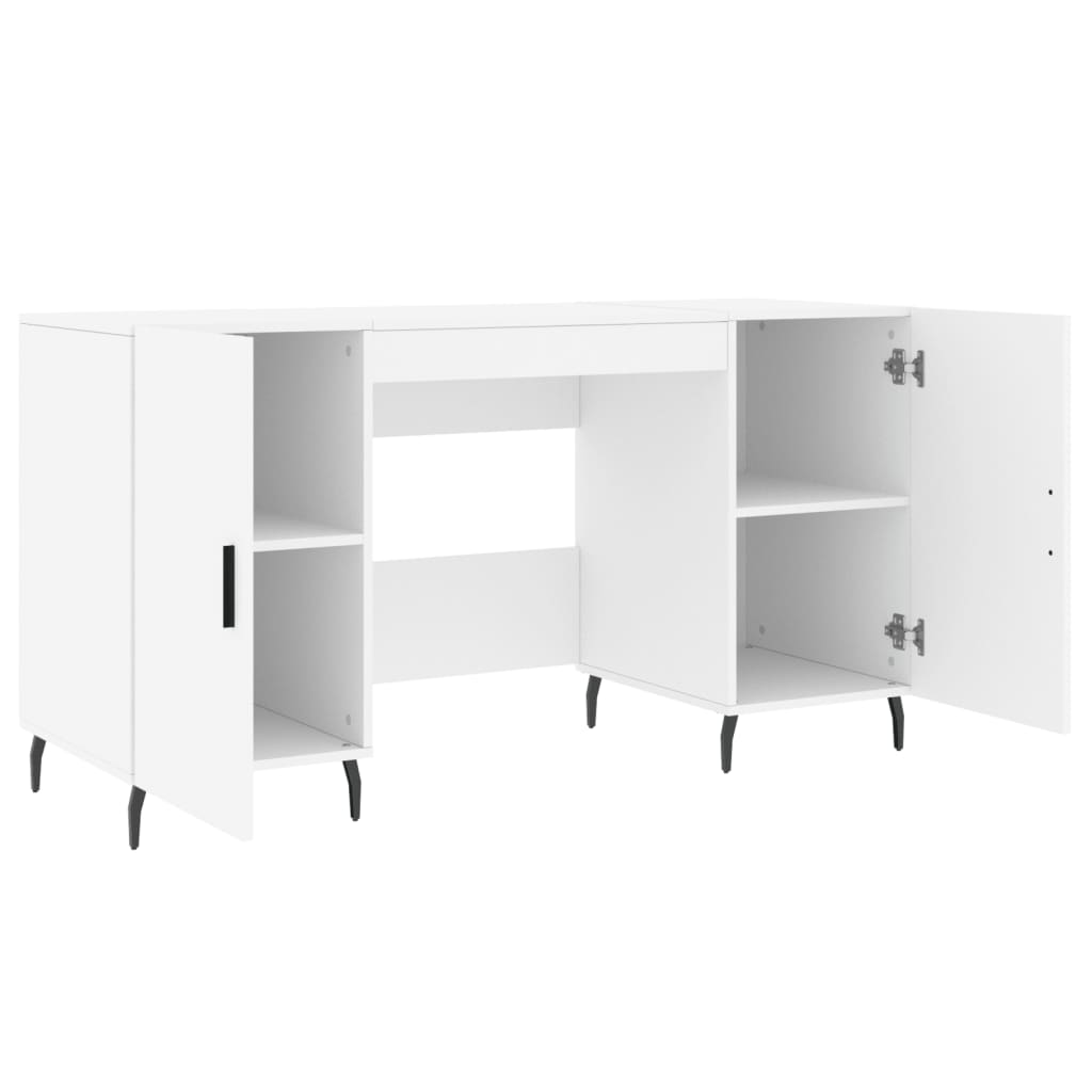 Scrivania Bianca 140x50x75 Cm In Legno Multistrato - Image 3