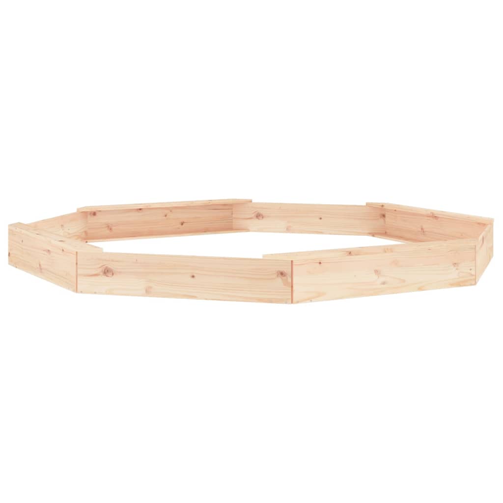 Sabbiera Con Sedute Ottagonale In Legno Massello Di Pino