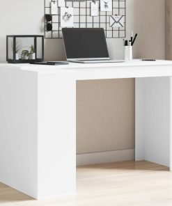 Scrivania Bianca 123,5x73,5x75 Cm In Legno Multistrato