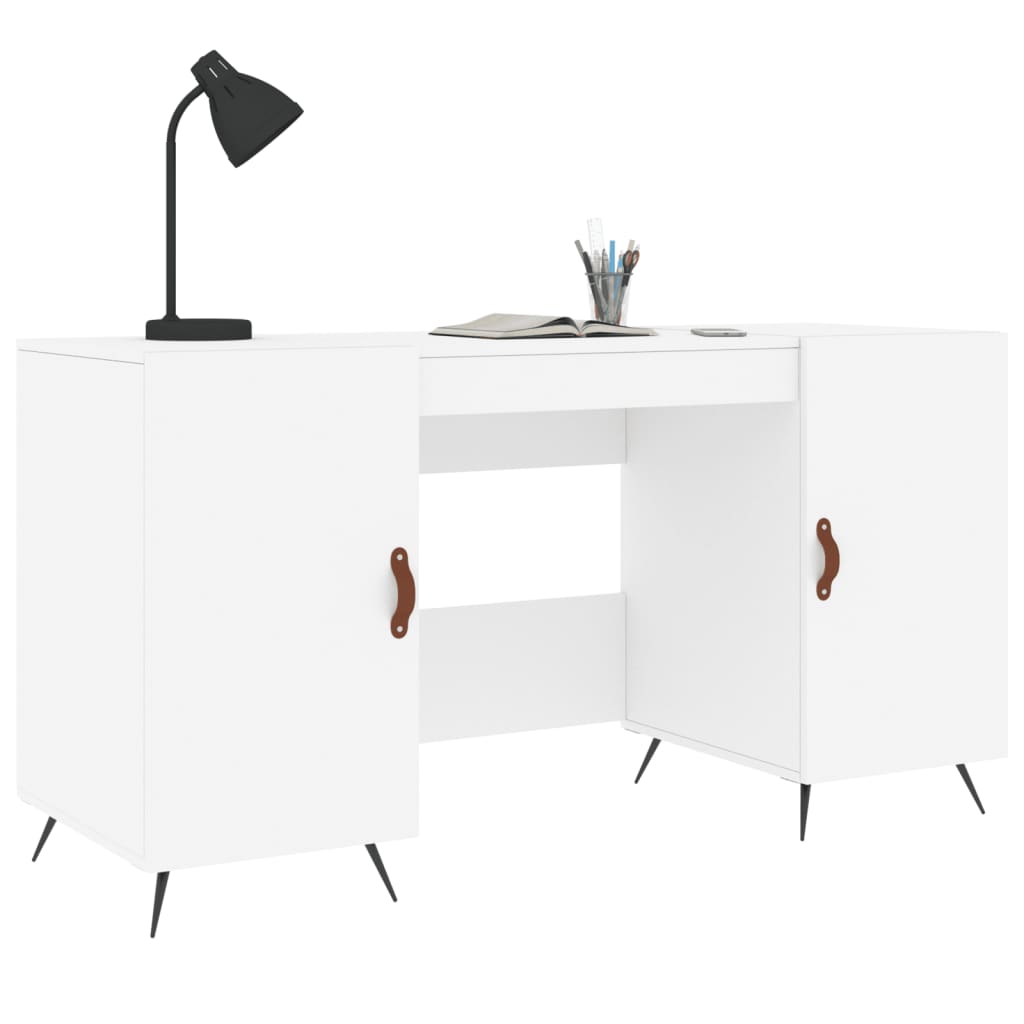 Scrivania Bianca 140x50x75 Cm In Legno Multistrato - Image 2