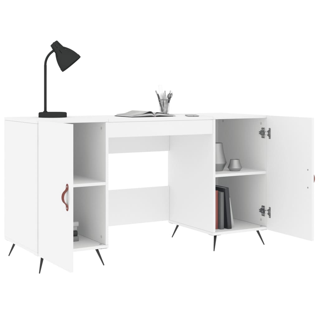 Scrivania Bianca 140x50x75 Cm In Legno Multistrato - Image 3