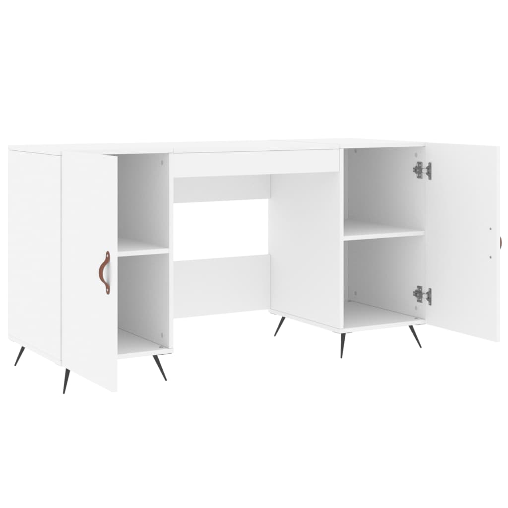 Scrivania Bianca 140x50x75 Cm In Legno Multistrato - Image 4