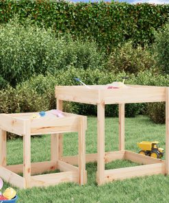 Tavoli Sabbiere 2 Pz In Legno Massello Di Pino