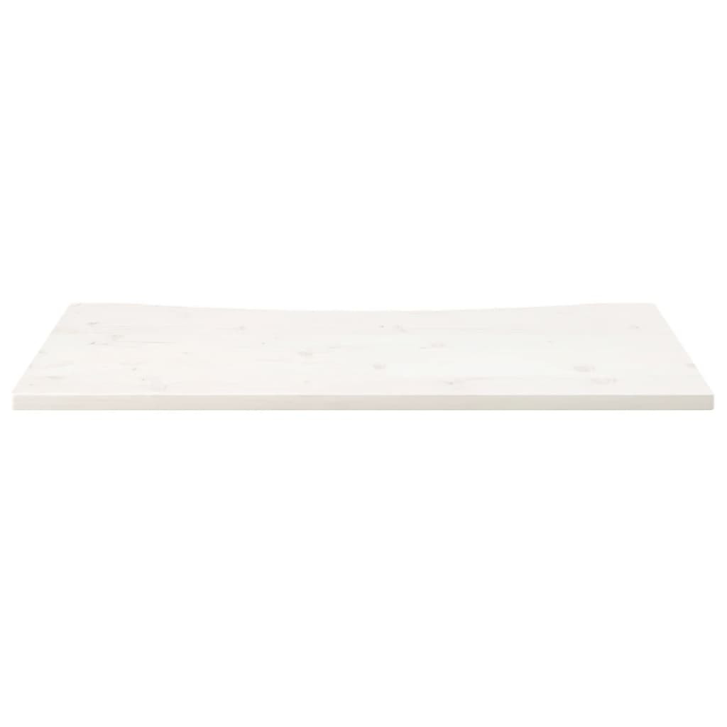 Piano Scrivania Bianco 100x60x2,5 Cm In Legno Massello Di Pino - Image 3