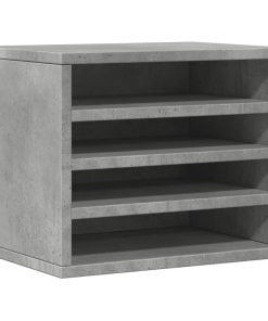 Organizer Scrivania Grigio Cemento 36x26x29,5 Legno Multistrato