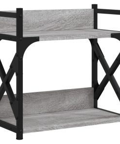 Supporto Stampante 2 Piani Grigio Sonoma 40x20x40cm Multistrato
