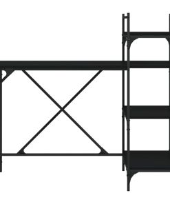 Scrivania Per Computer Con Scaffali Nera 120x47x109 cm