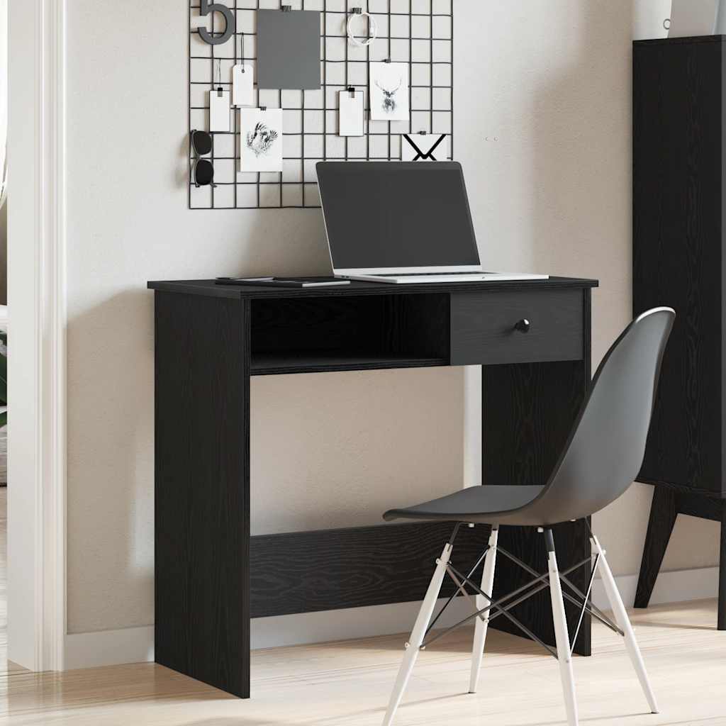 Scrivania Nera 80x40x75 Cm In Legno Multistrato - Image 3