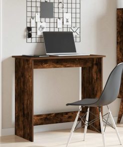 Scrivania Rovere Fumo 80x40x75 Cm In Legno Multistrato