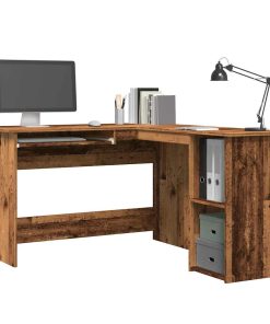 Scrivania Angolare Legno Antico 120x140x75 Cm Legno Multistrato