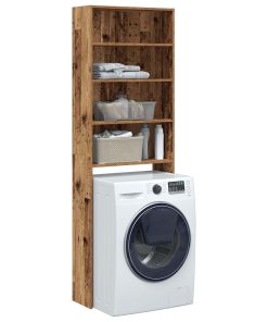 Mobile Per Lavatrice Legno Antico 64x24x190 cm