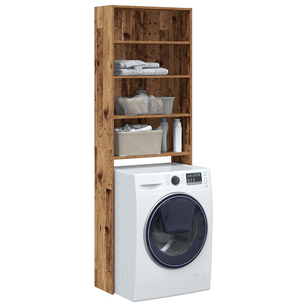 Mobile Per Lavatrice Legno Antico 64x24x190 cm