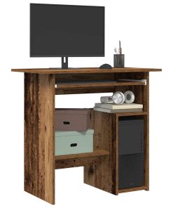 Scrivania Legno Antico 80x45x74 Cm In Legno Multistrato