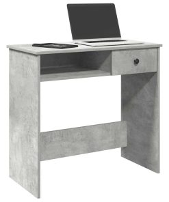 Scrivania Grigio Cemento 80x40x75 Cm In Legno Multistrato