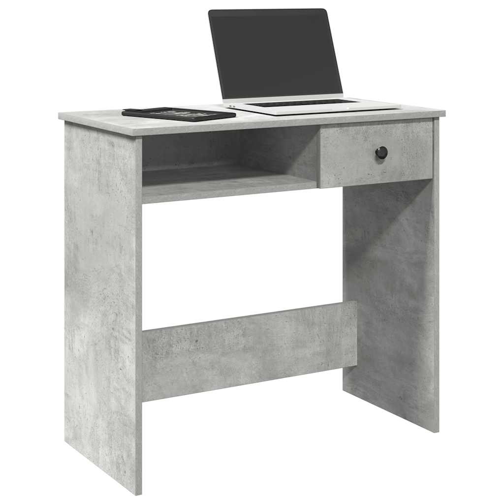 Scrivania Grigio Cemento 80x40x75 Cm In Legno Multistrato