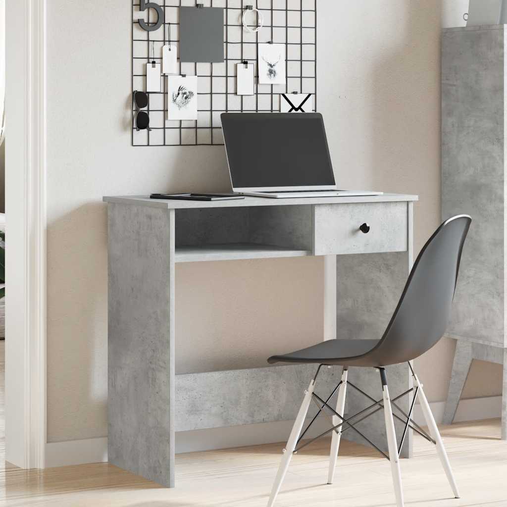 Scrivania Grigio Cemento 80x40x75 Cm In Legno Multistrato - Image 5