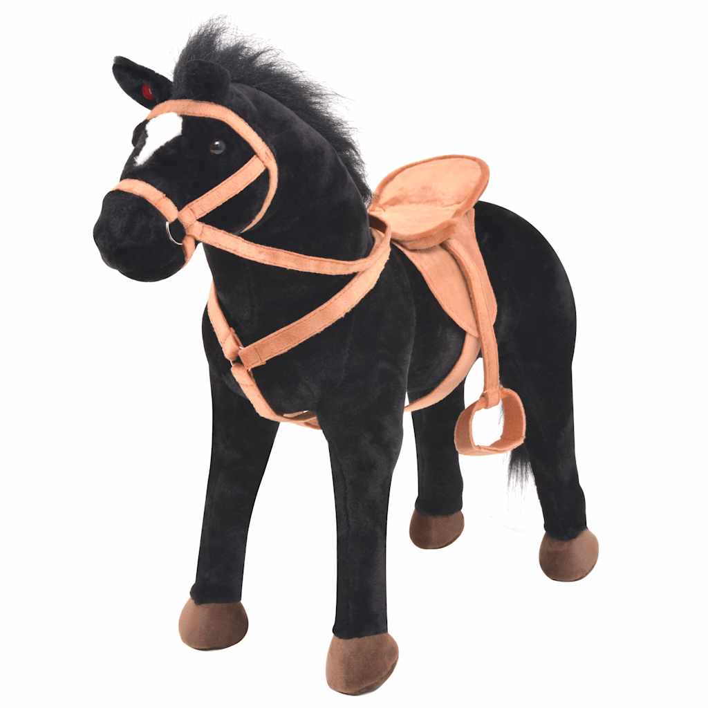 Cavallo In Peluche In Piedi Nero - Image 2