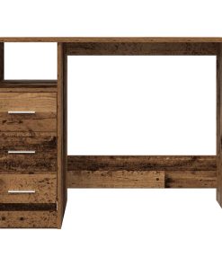 Scrivania Legno Antico 102x76x50 Cm In Legno Multistrato