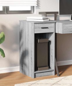 Supporto A Torre Per Computer Con Cassetto Grigio 35x45x77 cm