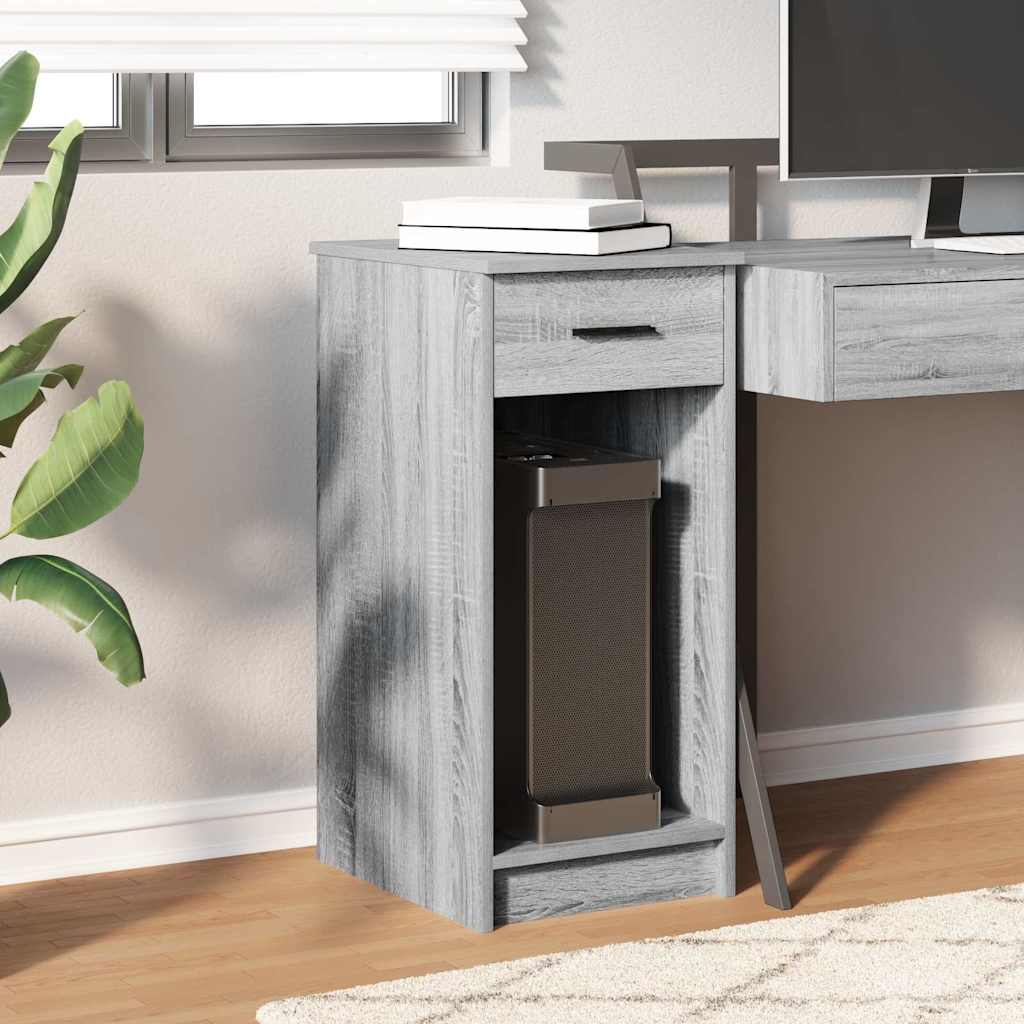 Supporto A Torre Per Computer Con Cassetto Grigio 35x45x77 cm