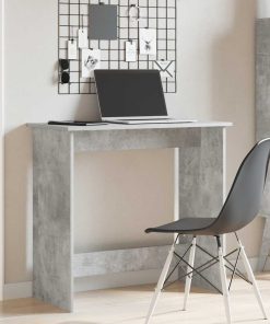 Scrivania Grigio Cemento 80x40x75 Cm In Legno Multistrato