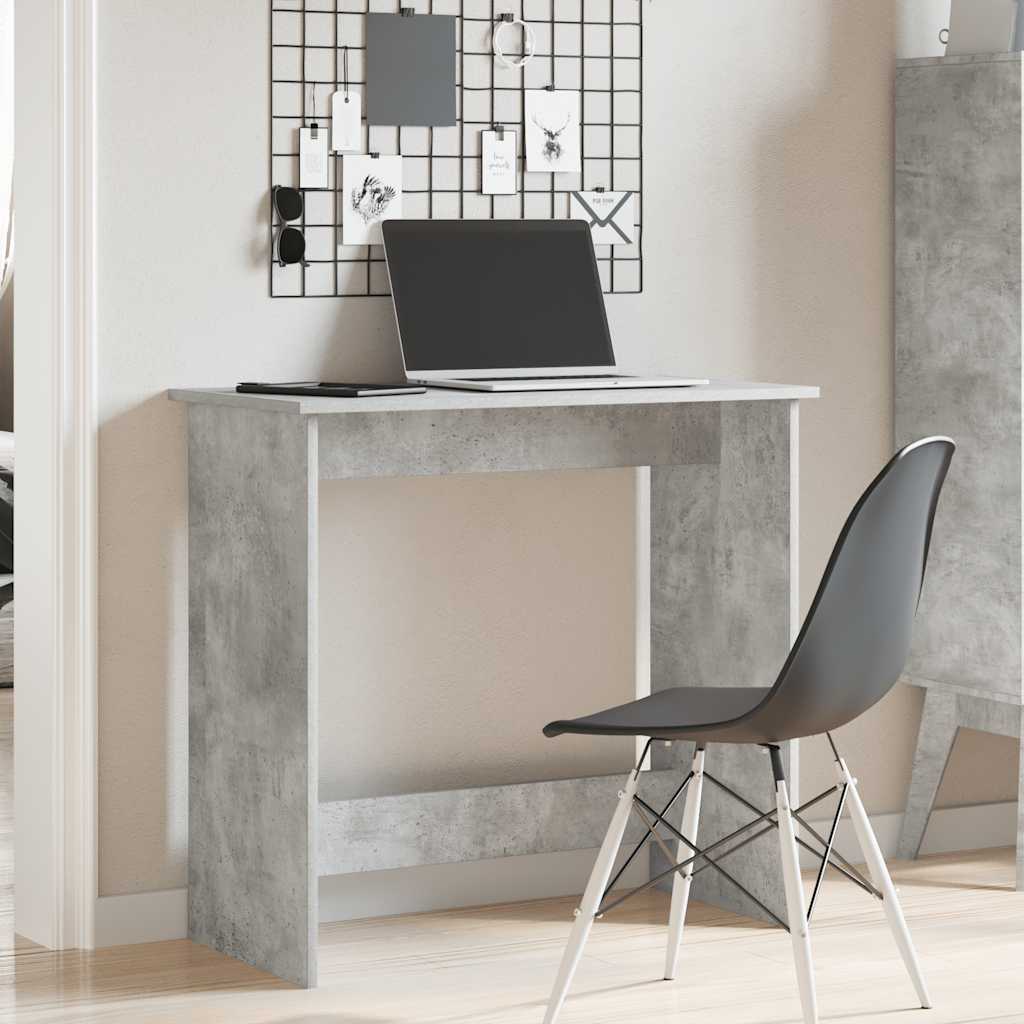 Scrivania Grigio Cemento 80x40x75 Cm In Legno Multistrato