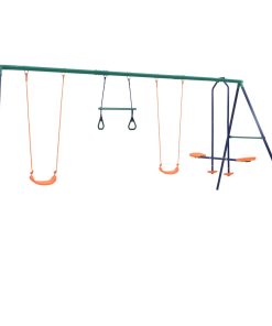 Set Altalene Con Anelli Per Ginnastica E 4 Sedili In Acciaio