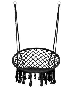 Sedia A Dondolo In Stile Amaca 80 Cm Antracite