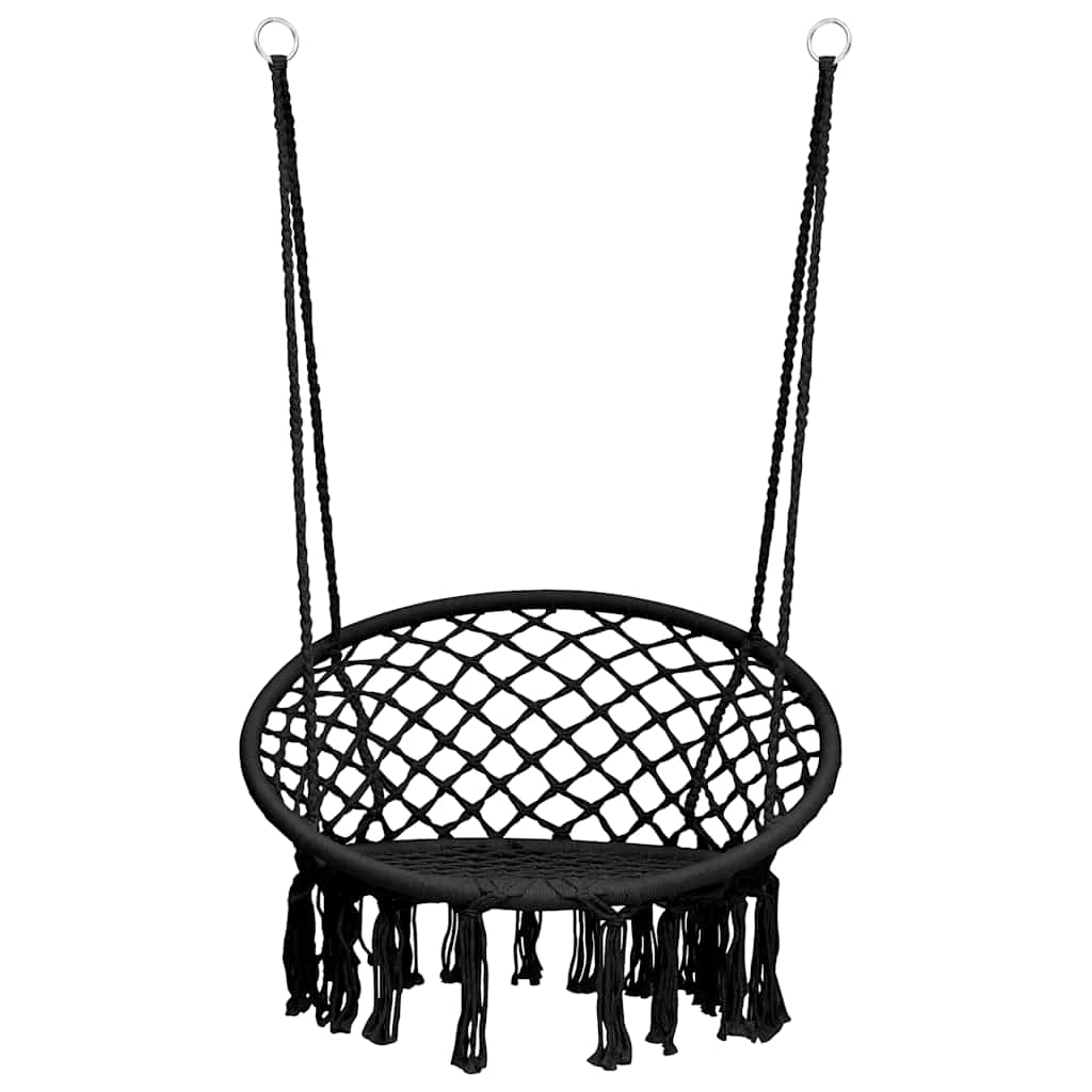 Sedia A Dondolo In Stile Amaca 80 Cm Antracite