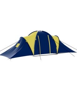 Tenda Da Campeggio In Poliestere Per 9 Persone Blu E Giallo