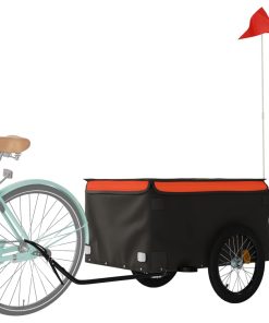 Rimorchio Da Bici Nero E Arancione 45 Kg In Ferro
