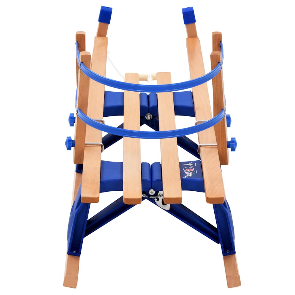 Slittino Da Neve Pieghevole In Legno Con Schienale 119 cm - Image 4