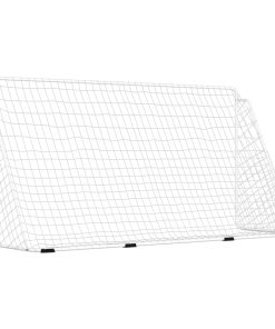 Porta Da Calcio Con Rete Bianca 366x122x182 Cm In Acciaio