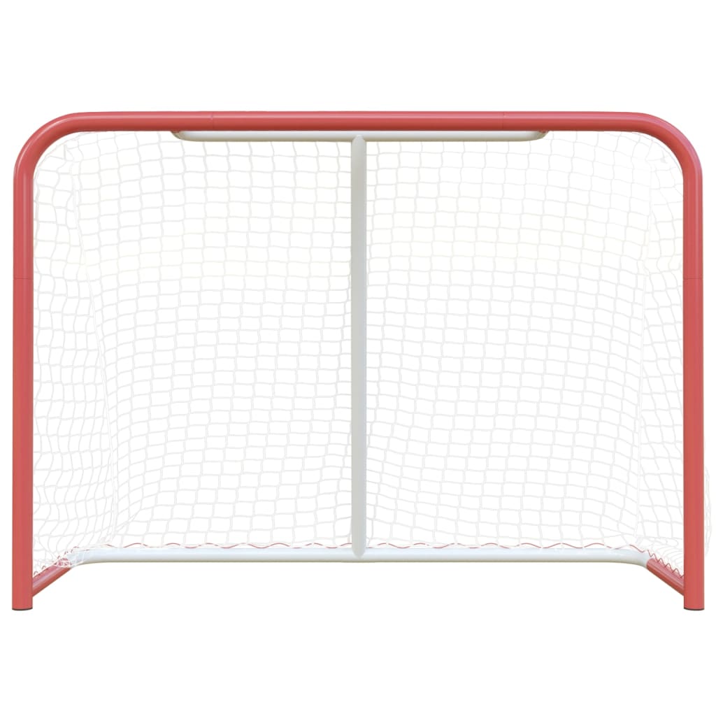 Porta Hockey Rete Rossa Bianca 153x60x118cm Acciaio Poliestere - Image 6