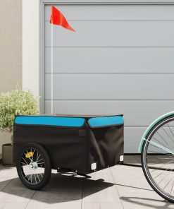 Rimorchio Da Bici Nero E Blu 45 Kg In Ferro