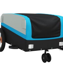 Rimorchio Da Bici Nero E Blu 30 Kg In Ferro