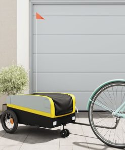 Rimorchio Da Bici Nero E Giallo 30 Kg In Ferro