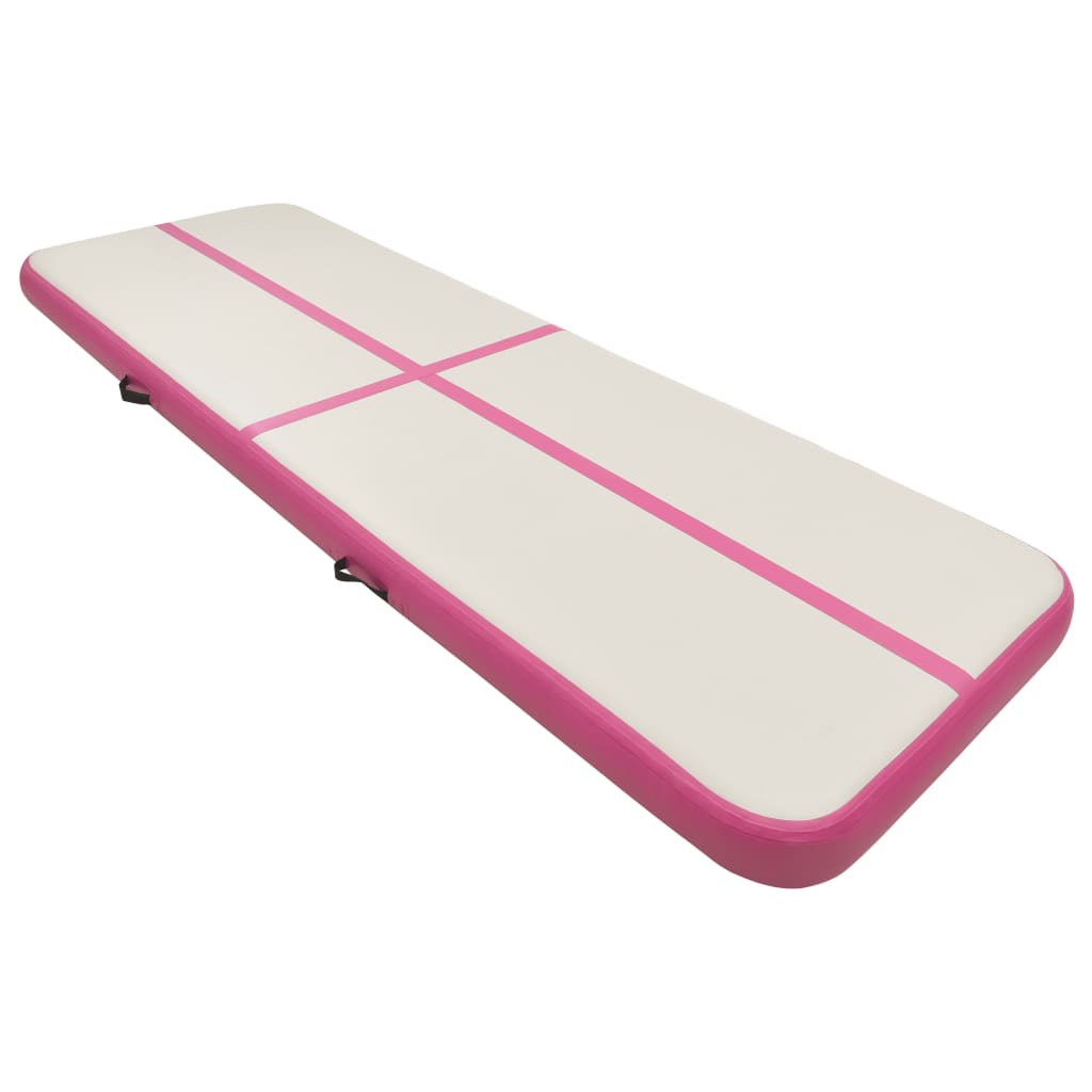 Tappetino Ginnastica Gonfiabile Con Pompa 400x100x20cm Pvc Rosa - Image 5