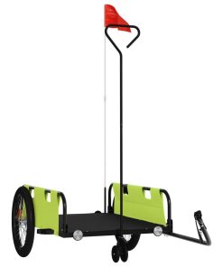 Rimorchio Da Bici Verde E Nero In Tessuto Oxford E Ferro