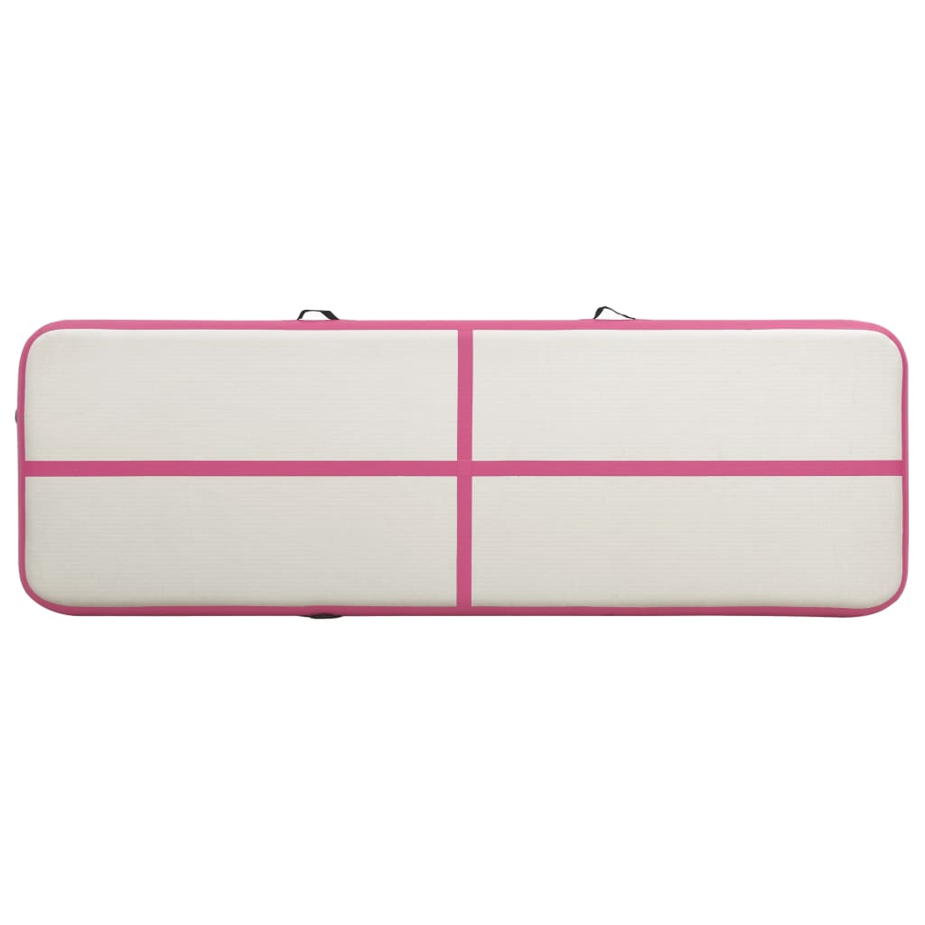 Tappetino Ginnastica Gonfiabile Con Pompa 400x100x20cm Pvc Rosa - Image 4