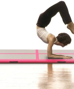 Tappetino Ginnastica Gonfiabile Con Pompa 500x100x10cm Pvc Rosa