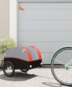 Rimorchio Da Bici Nero E Arancione 30 Kg In Ferro