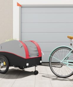 Rimorchio Da Bici Nero E Rosso 45 Kg In Ferro